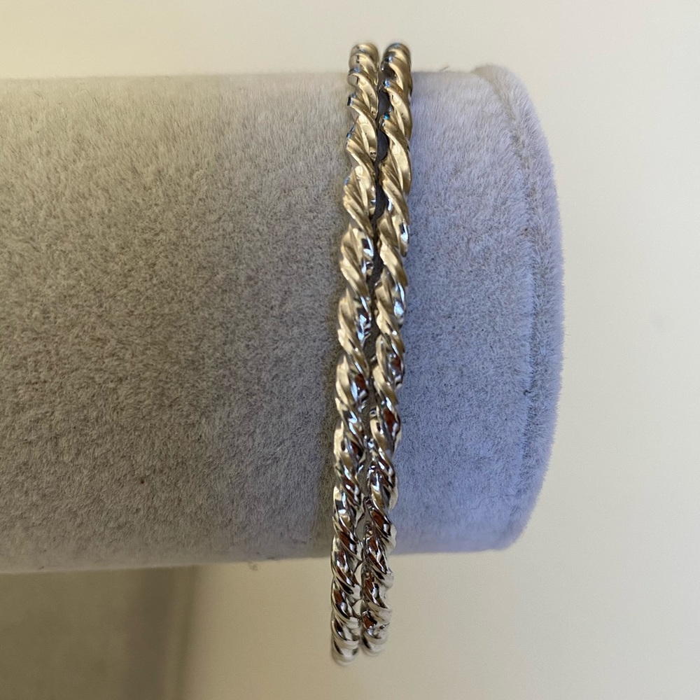 2 925 Silver handmade twist twisted bangles hand made